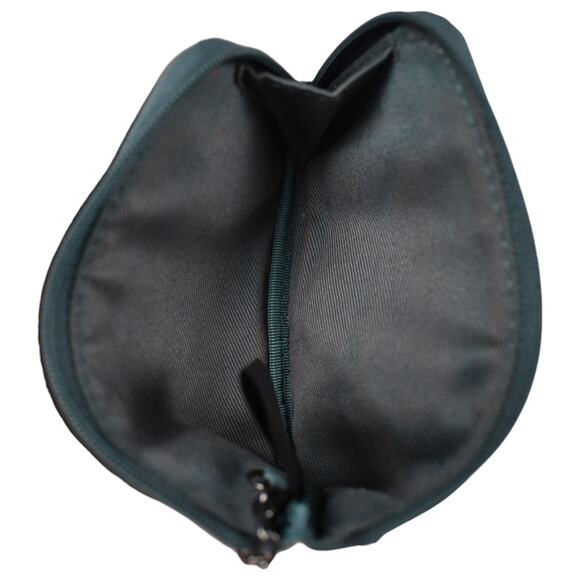 Fossil ID card holder wallet coin purse zip pouch keychain blue floral leather - Picture 5 of 6